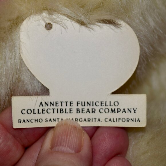 Vintage Annette Funicello Cream Angel Bear 16”Flowers Angel & Ear Pin - Picture 8 of 8